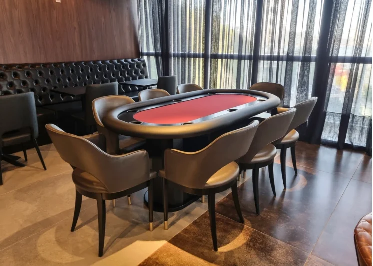 Mesa de Poker Master com Borda Estofada cor Ébano